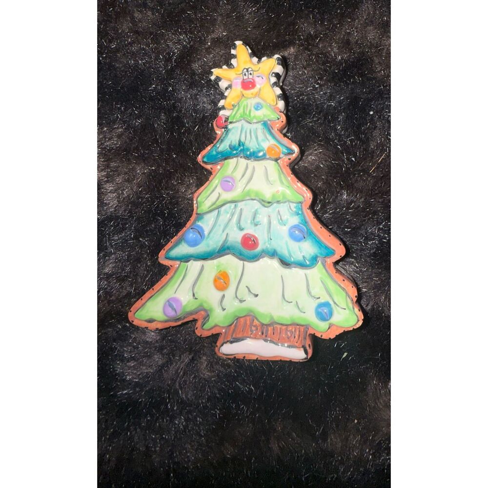 Heather Goldminc Ceramic Tree Sculpture with Smiling Star Blue Sky Corp 2003